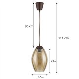 Brilagi LED luster na sajli R GLASS 1xE27/60W/230V prečnik 17 cm braon/zadimljeno bež | Eponuda.com