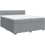 Maison Chic Box spring postelja - Vzmetna postelja z vzmetnico svetlo siva 200x200 cm blago SL18296, (21894248) | Shoptok.si