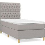  Box spring postelja z vzmetnico svetlo siva 90x200 cm blago, (20846691) | Shoptok.si