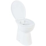 vidaXL Visoka WC školjka brez roba počasno zapiranje 7 cm višja bela, (20766850) | Shoptok.si