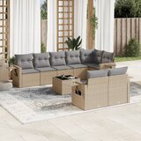vidaXL 9-dijelni set vrtnih sofa s jastucima bež od poliratana | shoptok.hr