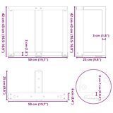  Noge za klub stolić T-oblika 2 kom Crne 50x25x(42-43) cm Čelik | shoptok.hr