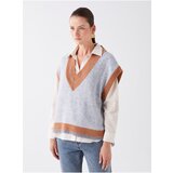 LC Waikiki V-Neck Patterned Oversize Womens Knitwear Sweater | Shoptok.si