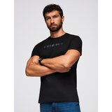 Ombre Men's cotton t-shirt with contrasting two-tone print - black | Shoptok.si