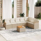  8-dijelni set vrtnih sofa od poliratana s jastucima bež | shoptok.hr