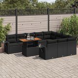 vidaXL 11-dijelni set vrtnih sofa od poliratana s jastucima crni | shoptok.hr