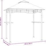 Nadstrešnica za roštilj 240 x 150 x 255 cm antracit čelična | shoptok.hr