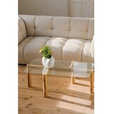 noo.ma Stolić za kavu sa staklenom pločom stola u prirodnoj boji 55x105 cm Kob – | shoptok.hr