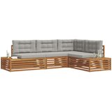  5 kom. Set vanjskih sofa Čvrsto drvo akacije i poliester | Shoptok.si