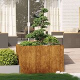 vidaXL Planter Rusty 120x80x80 cm Vremensko odporno jeklo | Shoptok.si