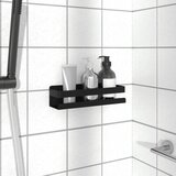 vidaXL Polica za tuš mat crna 23x6 5x6 cm brušeni nehrđajući čelik 304 | shoptok.hr