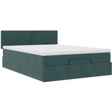  Otomanski krevet s madracem&amp LED tamnozeleni 140x200cm baršun | shoptok.hr