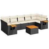 Maison Chic Seti vrtnega pohištva - Vrtna garnitura - Vrtni pohištvo set 8-delna z blazinami črn poli ratan, (21804512) | Shoptok.si