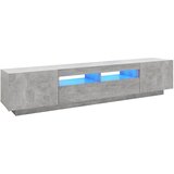 TV ormarić s LED svjetlima siva boja betona 200 x 35 x 40 cm | shoptok.hr