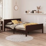 Furnova Posteljni okvir temno rjav iz trdne borovine 120x200 cm, (21937590) Cene
