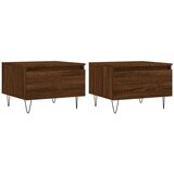  The Living Store Klubska mizica 2 kosa rjav hrast 50x46x35 cm inženirski les - Klubska Mizica, (21454769) | Shoptok.si