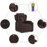  Električni masažni naslonjač na podizanje od tkanine tamnosmeđi | shoptok.hr