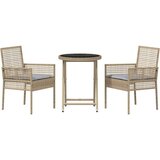  3-dijelni vrtni bistro set s jastucima bež poliratana | shoptok.hr