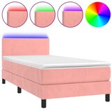  box spring s madracem LED ružičasti 90x200 cm baršunasti | shoptok.hr