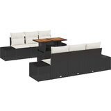  Set vrtnih sofa s jastučićima crni poli ratan | shoptok.hr