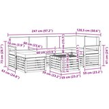  Set vanjskih sofa 7 pcs Bijela i antracit Poliester | Eponuda.ba