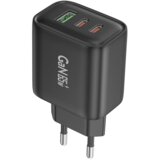  Stenski polnilec Foneng GaN PPS – USB + 2xType C – QC 4.0+ PD 65W s kablom Type C na Type C črn | Shoptok.si