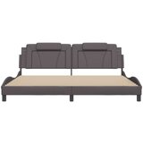  Okvir kreveta s LED svjetlima sivi 200 x 200 cm umjetna koža | shoptok.hr