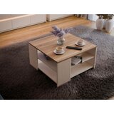 Hom`in klubska miza, 80/45/80 cm barve hrasta, peščene barve | Shoptok.si