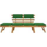  Klop z blazinami 2 v 1 190 cm trden akacijev les, (20661731) | Shoptok.si
