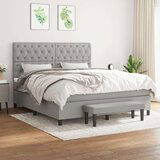  Box spring postelja z vzmetnico svetlo siva 160x200 cm žamet, (20788806) Cene