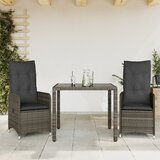 vidaXL 3-dijelni vrtni bistro set od poliratana s jastucima sivi | shoptok.hr