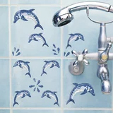 x Dekorativna nalepka "Dolphins Mosaic" (15 cm x 31 cm)