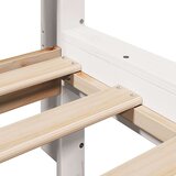  Knjižna postelja brez vzmetnice bela 200x200 cm trdna borovina | Shoptok.si