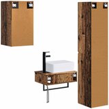  Set namještaja za kupaonicu 3 kom. Staro drvo Smeđa 33 x 34.5 x 160 cm | shoptok.hr