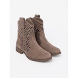 SEASTAR Dark beige openwork boots in cowboy style | ePonuda.com