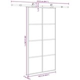 vidaXL Drsna vrata z opremo 102,5x205 cm ESG steklo in aluminij | Shoptok.si