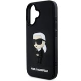 Karl Lagerfeld Silikonski ovitek za iPhone 16 Rubber Ikonik 3D Zdravilo proti oderu, Črna, (5000010292) | Shoptok.si