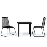  3-dijelni vrtni blagovaonski set crni | shoptok.hr