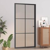  Unutarnja vrata 102,5 x 201,5 cm crna od mat stakla i aluminija | shoptok.hr