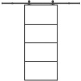 vidaXL Drsna vrata z opremo 90x205 cm ESG steklo in aluminij | Shoptok.si