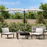  Dvostruki vrtni suncobran LED pješčano bijeli 316 x 145 cm | shoptok.hr