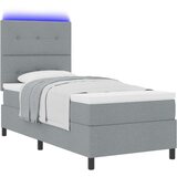  Krevet s oprugom s madracem &amp LED svjetlom svijetlosivi 90x190 cm tkanina | shoptok.hr