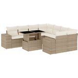 Maison Chic Seti vrtnega pohištva - Vrtna garnitura 9-delna z blazinami bež poli ratan, (21796015) | Shoptok.si