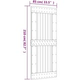 Klizna vrata Prirodna i bijela 85 x 210 cm Čvrsta borovina | shoptok.hr