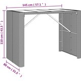  Barski stol sa staklenom pločom smeđi 145x80x110 cm poliratan | shoptok.hr