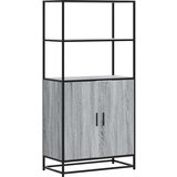 vidaXL Visoka omara siva sonoma 68x35x139 cm inženirski les in kovina | Shoptok.si