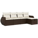 Maison Chic Seti vrtnega pohištva - Vrtna garnitura - Vrtni pohištvo set 5-delna z blazinami rjav poli ratan, (21816731) | Shoptok.si