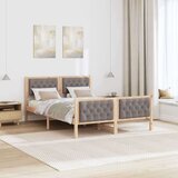  Konstrukcija postelje Taupe 150 x 200 cm Masivno borovo les, (5000084587) | Shoptok.si