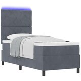 Box Spring Krevet s Madracem &amp LED Tamno Siva 80x200 cm Baršun | shoptok.hr