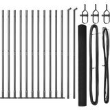vidaXL Set stupova ograde Set od 2 Siva Metal, PVC 25 x 1,5 m | shoptok.hr